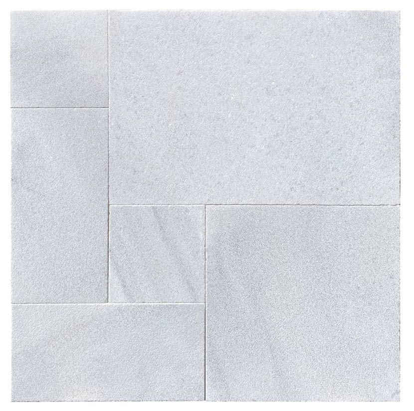 White Marble French Pattern Leathered Paver 3cm - Icontile - P11730