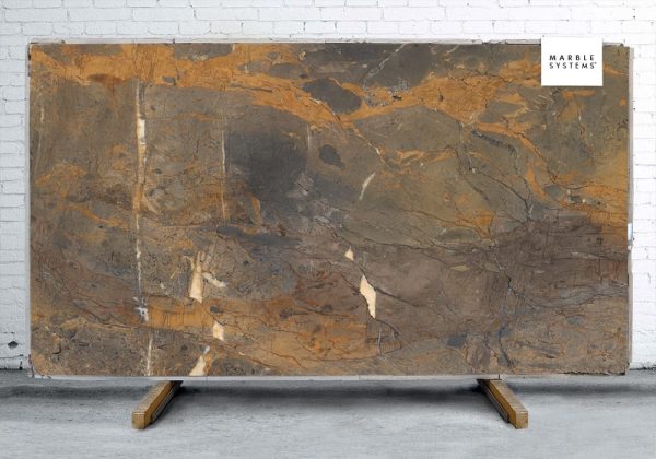 Marble Systems - Fossil Brown A Lappato Lucido Porcelain Slab 64x128 - YEM00927