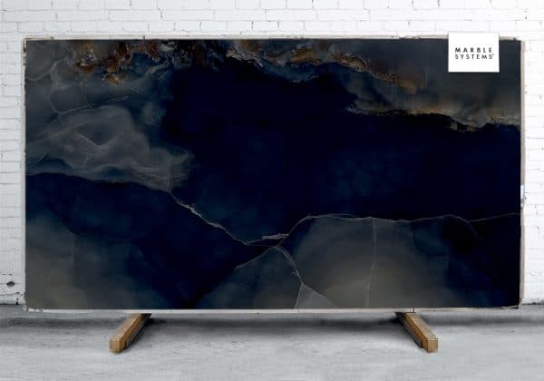 Marble Systems - Onyx Black B Lappato Lucido Porcelain Slab 64x128 - YEM00971