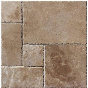 Chocolate Brown French Pattern Unfilled Brushed And Chiseled Tile - Icontile - 2230046