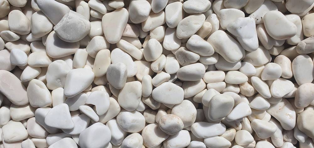 Bright White Natural Pebbles - Icontile - PBWHITELRG