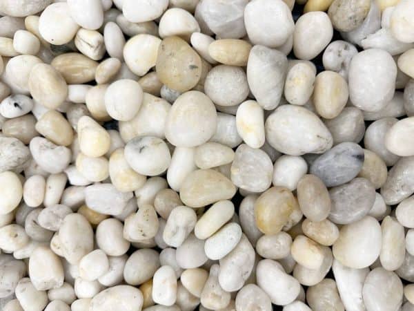 White Polished Pebbles - Icontile - PWHITELRG