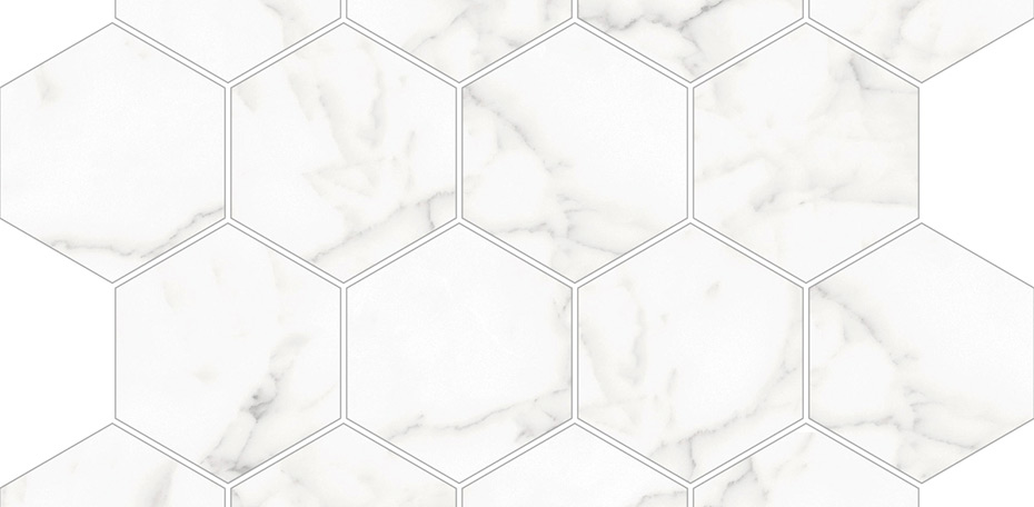 MOSAIC CORE (HEXAGON) WHITE - POLISHED - 3x3