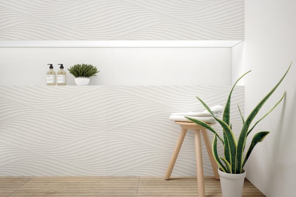 Donna 13  x 40  Matte Wave Deco Ceramic Tile in White - DECDONWHI1340WAVM - Image 2