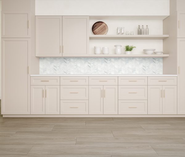 Ferrara Honed Chevron Marble Mosaic Tile in Bianco - DECFERBIACHEMOH - Image 2