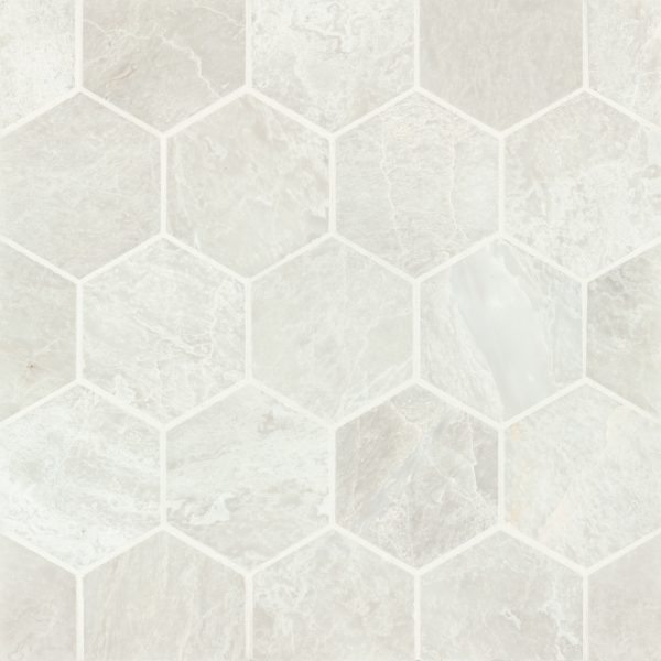 Iceberg White 3  Marble Hexagon Mosaic - 100000918