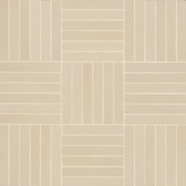 Sahara .5  x 4  Matte Crosshatch Porcelain Mosaic Tile in Ecru - 100001046