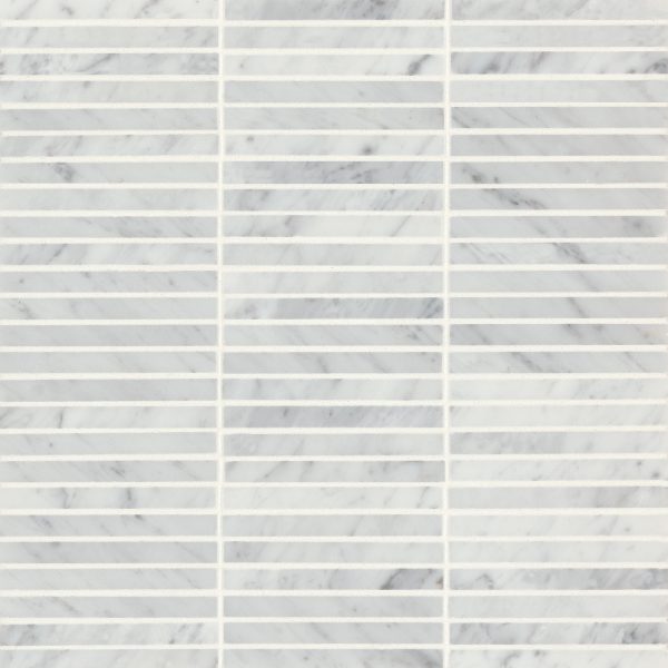 Monet Honed Marble Mosaic 3 Tile in White Carrara - 100001403