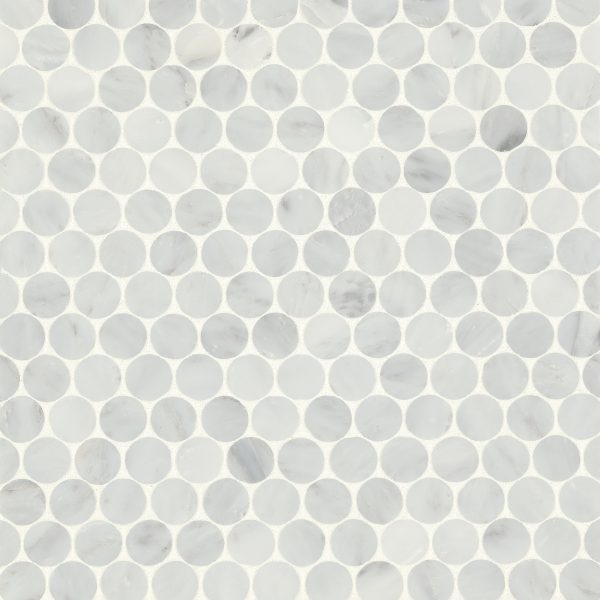 Monet Honed Marble Mosaic 8 Tile in Oriental White - 100001428