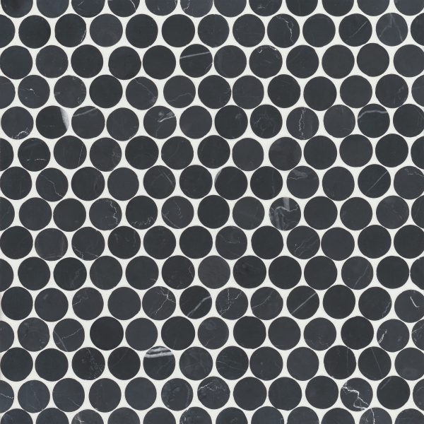 Monet Honed Marble Mosaic 8 Tile in Nero Marquina - 100001429