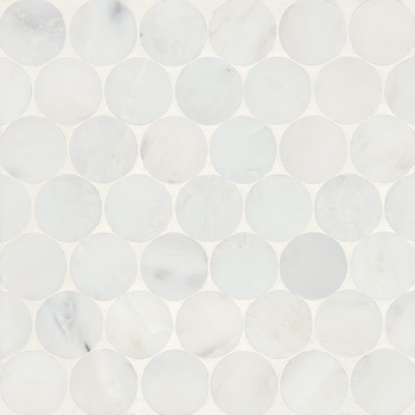 Monet Honed Marble Mosaic 10 Tile in Oriental White - 100001443