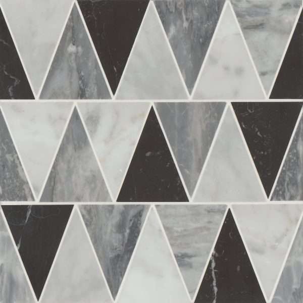 Modni Beckett Honed Marble Mosaic Tile in Cool Blend - 100001699