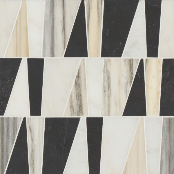 Modni Zayden Honed Marble Mosaic Tile in Warm Blend - 100001702