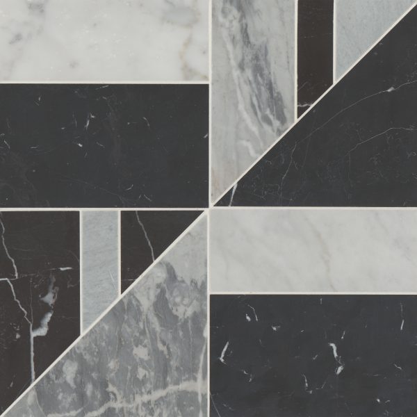 Modni Lennox Honed Marble Mosaic Tile in Cool Blend - 100001707