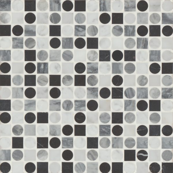 Modni Monroe Honed Marble Mosaic Tile in Cool Blend - 100001709