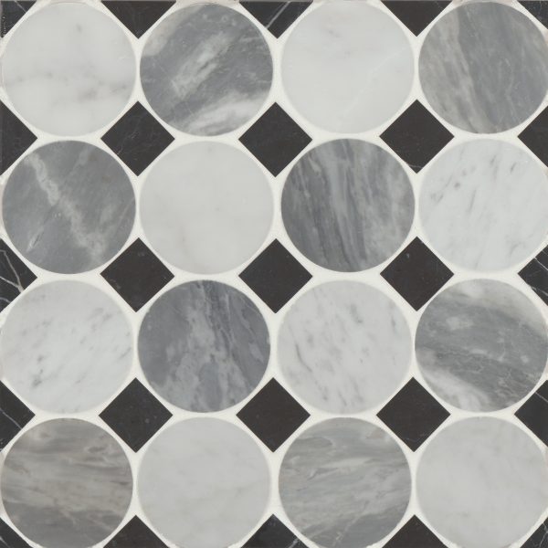 Modni Emery Honed Marble Mosaic Tile in Cool Blend - 100001710