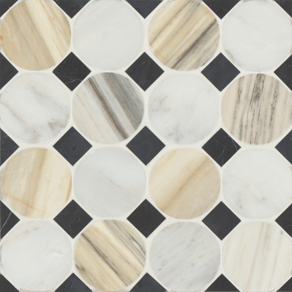 Modni Emery Honed Marble Mosaic Tile in Warm Blend - 100001711