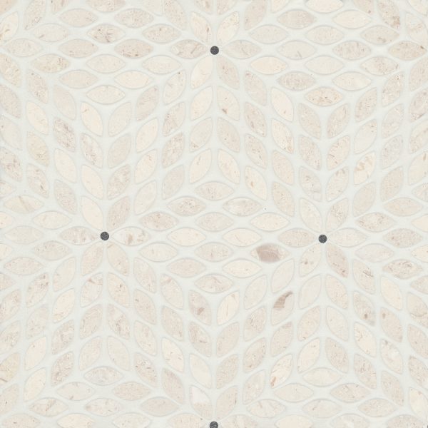 Celeste Honed Marble Blend Mosaic Tile in Myra Beige & Basalt - 100001715