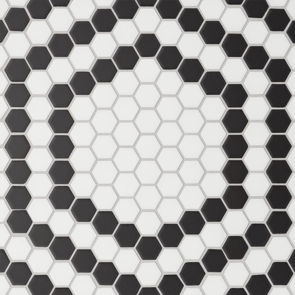 Le Cafe 1  x 1  Matte Porcelain Mosaic Tile - Deco Design 4 - 100002432