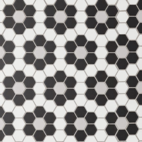 Le Cafe 1  x 1  Matte Porcelain Mosaic Tile - Deco Design 6 - 100002434