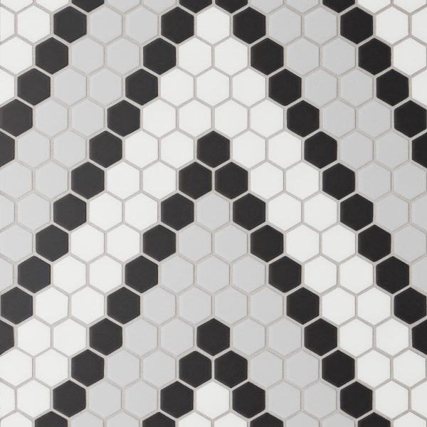 Le Cafe 1  x 1  Matte Porcelain Mosaic Tile - Deco Design 8 - 100002436