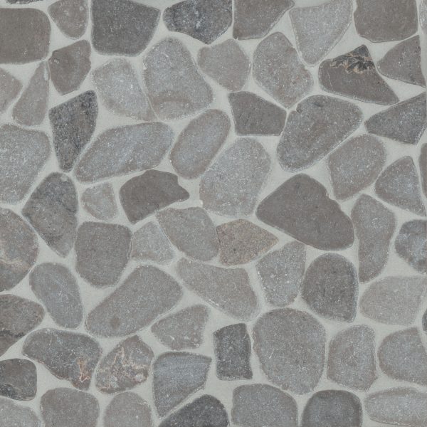 Waterbrook Medium Sliced Pebble Mosaic in Pewter Grey - 100003090