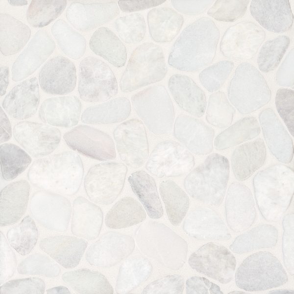 Waterbrook Medium Sliced Pebble Mosaic in Thassos - 100003095