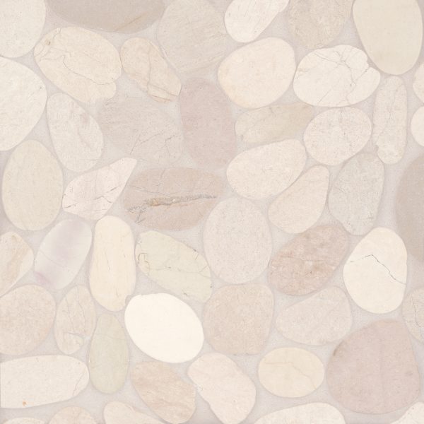 Waterbrook Jumbo Sliced Pebble Mosaic in White - 100003098