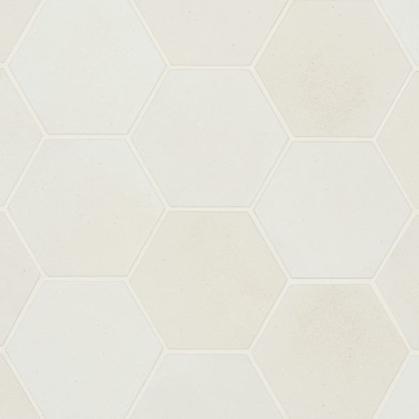 Celine 4  Hexagon Matte Porcelain Floor & Wall Tile in White - 100003132