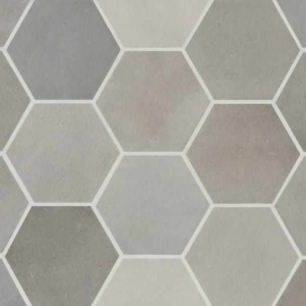 Celine 4  Hexagon Matte Porcelain Floor & Wall Tile in Greige - 100003133