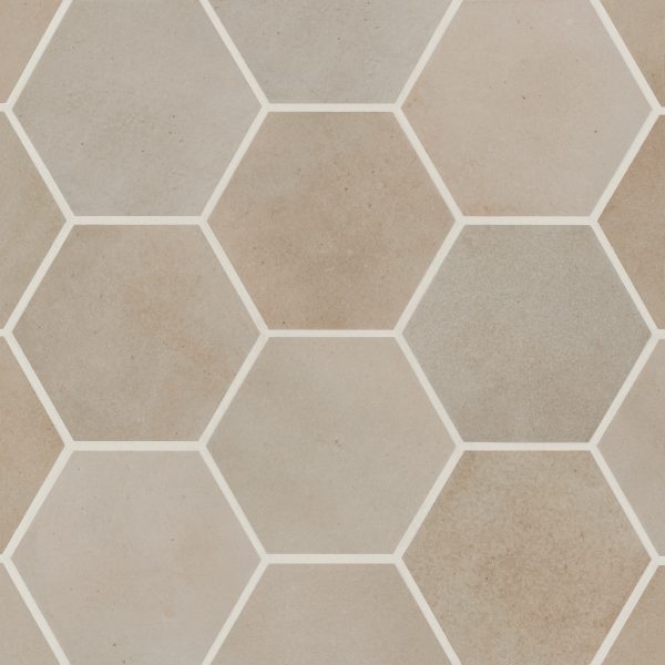 Celine 4  Hexagon Matte Porcelain Floor & Wall Tile in Taupe - 100003134