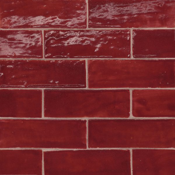 Zagora 2  x 6  Glossy Zellige Field Tile in Rouge - 100003206