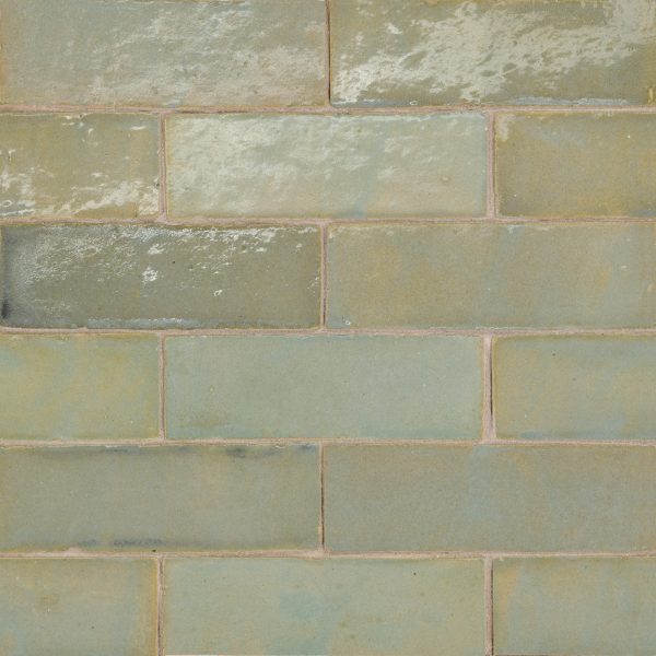 Zagora 2  x 6  Glossy Zellige Field Tile in Vert Gris - 100003208