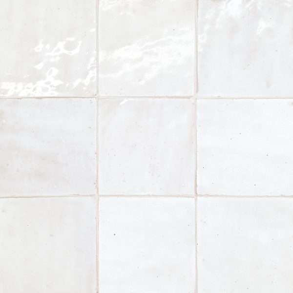 Zagora 4  x 4  Glossy Zellige Field Tile in Neige Blanc - 100003217