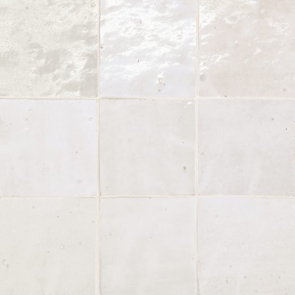 Zagora 4  x 4  Glossy Zellige Field Tile in Blanc - 100003218