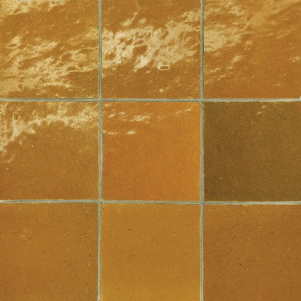 Zagora 4  x 4  Glossy Zellige Field Tile in Caramel - 100003224