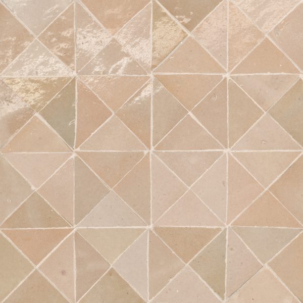 Zagora Triangle Glossy Zellige Mosaic Tile in Ivoire - 100003274