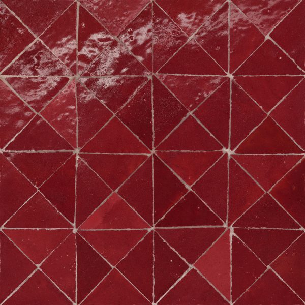 Zagora Triangle Glossy Zellige Mosaic Tile in Rouge - 100003276