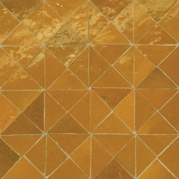 Zagora Triangle Glossy Zellige Mosaic Tile in Caramel - 100003277