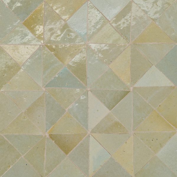 Zagora Triangle Glossy Zellige Mosaic Tile in Vert Gris - 100003278