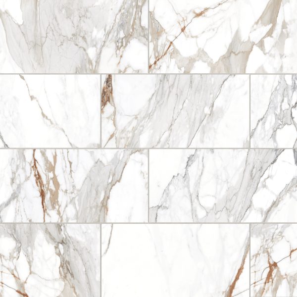 Prati 12  x 24  Polished Porcelain Field Tile in Calacatta Macchia Vecchia - 100003503