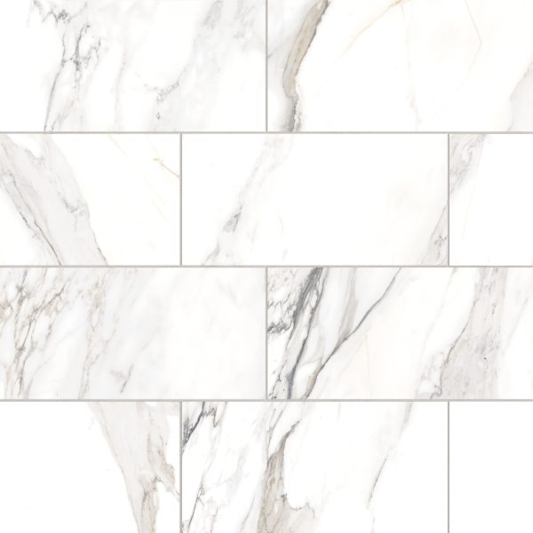 Prati 12  x 24  Honed Porcelain Field Tile in Calacatta Borghini Warm - 100003510