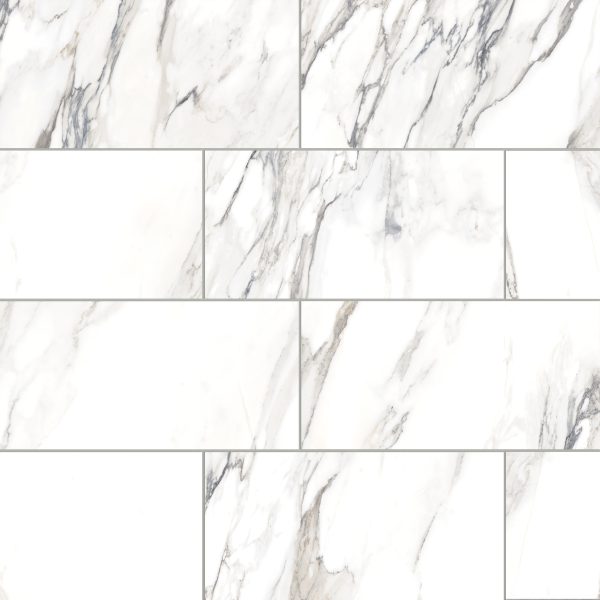 Prati 12  x 24  Polished Porcelain Field Tile in Calacatta Borghini Warm - 100003513