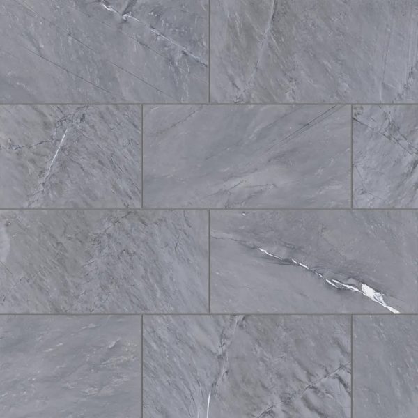 Prati 12  x 24  Polished Field Tile in Breccia Grey - 100003577