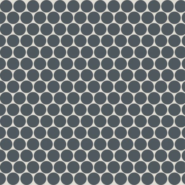 Marin 3/4  Penny Round Matte Porcelain Mosaic in Midnight Tide - 100004033