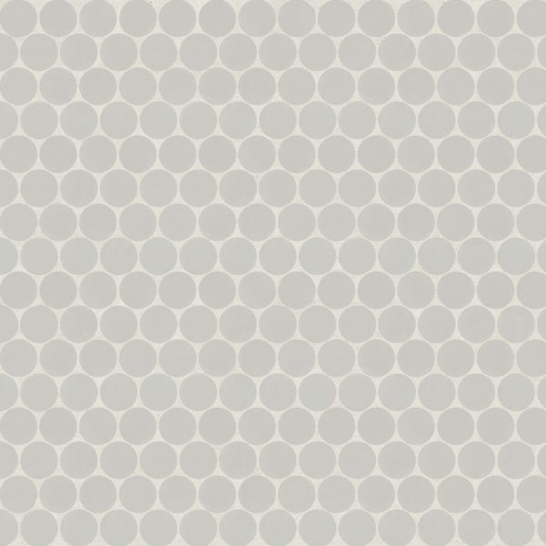 Marin 3/4  Penny Round Matte Porcelain Mosaic in Pebble Gray - 100004037