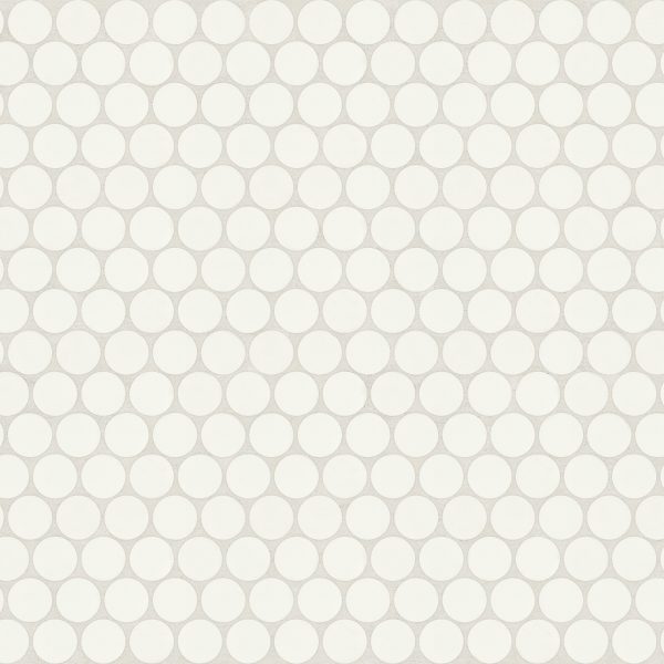 Marin 3/4  Penny Round Matte Porcelain Mosaic in Pearl White - 100004039