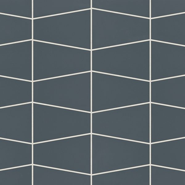 Marin Trapezoid Matte Porcelain Mosaic in Midnight Tide - 100004042