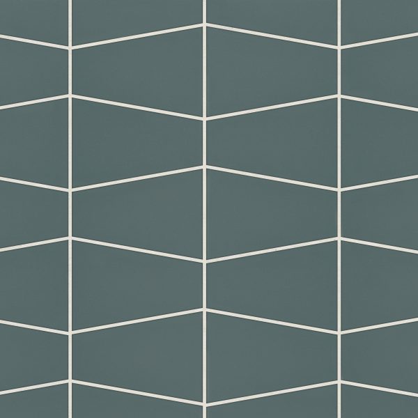 Marin Trapezoid Matte Porcelain Mosaic in Ocean Teal - 100004043