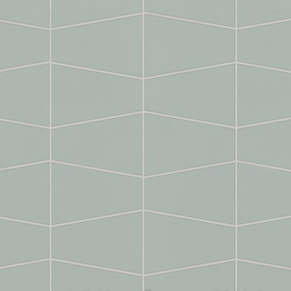 Marin Trapezoid Matte Porcelain Mosaic in Aloe Green - 100004044